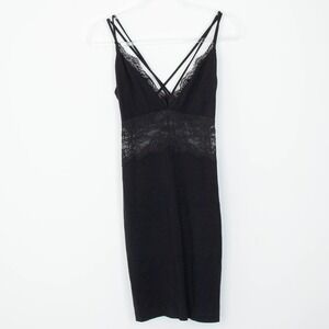 Express Womens Black Lace Trim Babydoll Midi Dress Size S Strappy Whimsigoth‎